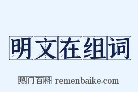明文在组词是什么意思的图片